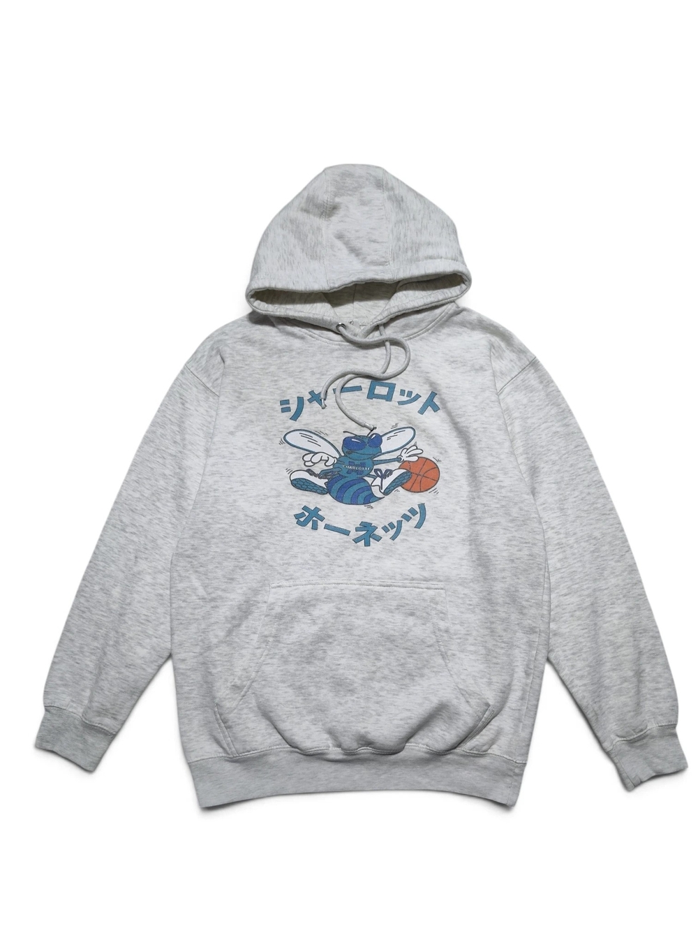 Lane Seven Charlotte Hornets Japanese Mascot Graphic Hoodie Grey Size Medium Men